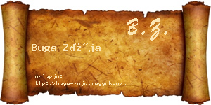 Buga Zója névjegykártya